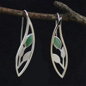 Wholesale-Leaves-925-Silver-Drop-indian-earring (4)